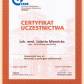 Certyfikat uczestnictwa - Warsztaty z peelingw chemicznych
